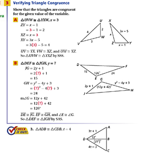 4.4: Triangle Congruence -SAS and SSS - TheMath